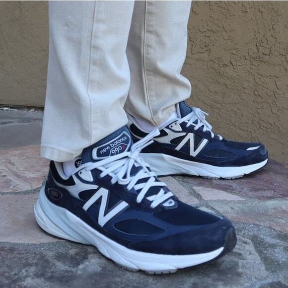 New Balance Women's 9.5M Navy Silver 990v6 Running Shoes Active Athletic LB6-26 - Picture 1 of 8